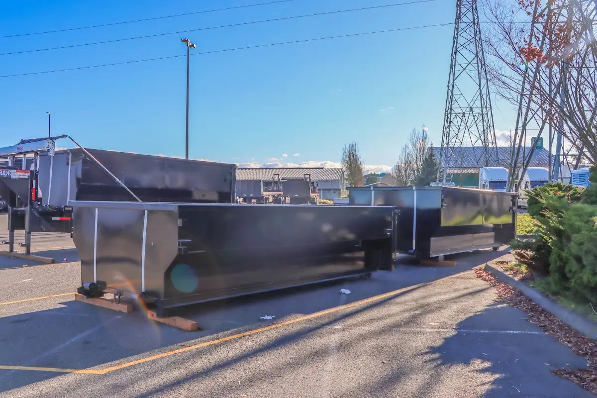 Roll-off dumpster ready for waste disposal at job site for 4 Yard Dumpster Rental in Riverton